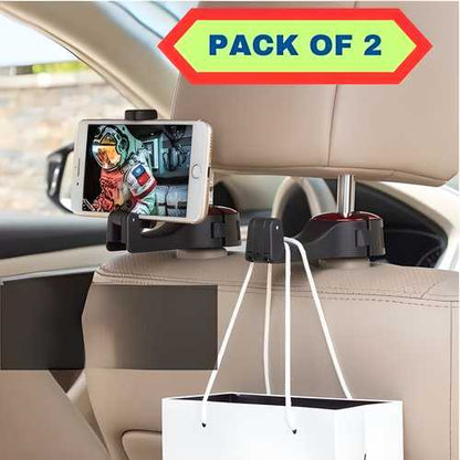 Car Seat Back Hooks with Phone Holder